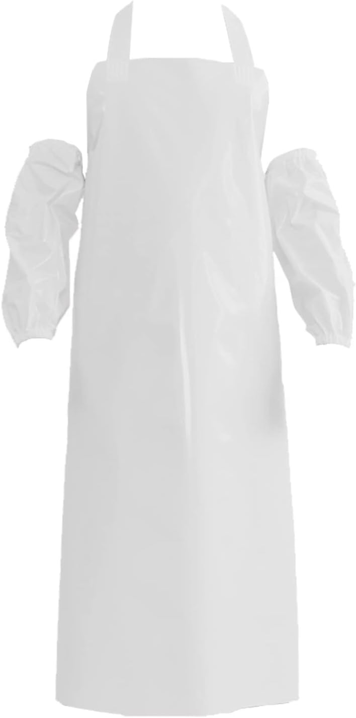 ELEBOX Waterproof Oil Proof Bib Apron Utility Apron Chemical Resistant Apron with Sleeve Work Apron Ultra Lightweight - Image 4